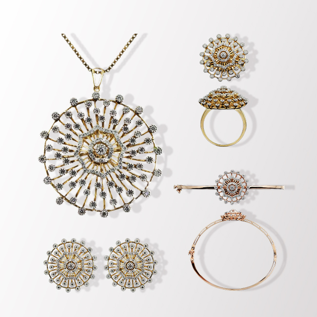 Pendant Earring Ring Bangle Set 46