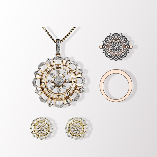 Pendant Earring Ring Set 56